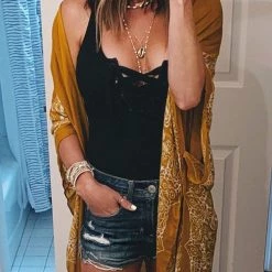 Levency Ethnic Beach Kimono Cover Up