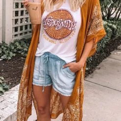 Levency Ethnic Beach Kimono Cover Up