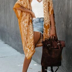 Levency Ethnic Beach Kimono Cover Up