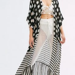 Levency Stripe Patchwork Kimono