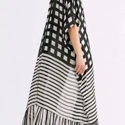 Levency Stripe Patchwork Kimono