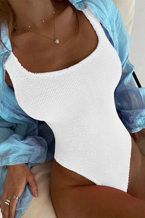 Levency Solid U Neck One Piece Swimwear New In 16 Levency Solid U Neck One Piece Swimwear New In