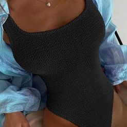 Levency Solid U Neck One Piece Swimwear New In 49 Levency Solid U Neck One Piece Swimwear New In