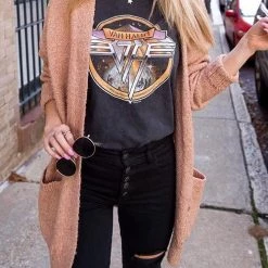 Levency Pocket Knitting Long Coat