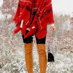 Levency New In Stripe Tassel Loose High Collar Sweaters