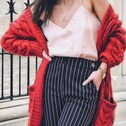 Levency Twist Knit Pockets Cardigan New In