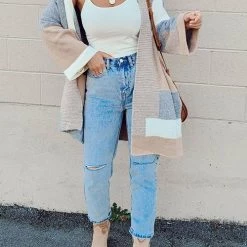 Levency New In Geometry Color Block Cardigan