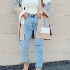 Levency New In Geometry Color Block Cardigan