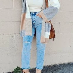 Levency New In Geometry Color Block Cardigan