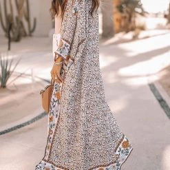Levency New In Floral Print Loose Summer Kimono