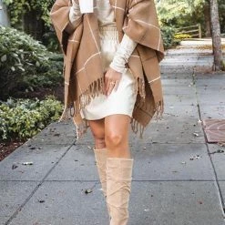 Levency Plaid Tassels Shawl