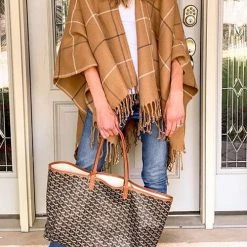Levency Plaid Tassels Shawl
