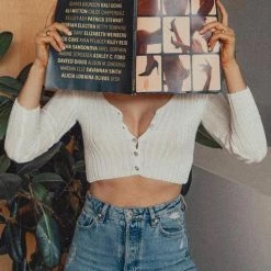 Levency Button Long Sleeve Crop Cardigan New In