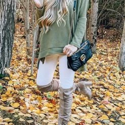 Levency Cowl Neck Slit Sweater