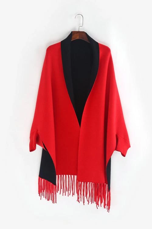 Levency New In Tassles Color Block Shawl 6 Levency New In Tassles Color Block Shawl
