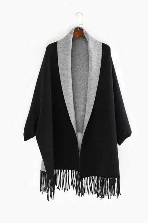 Levency New In Tassles Color Block Shawl 7 Levency New In Tassles Color Block Shawl