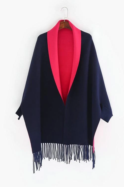 Levency New In Tassles Color Block Shawl 9 Levency New In Tassles Color Block Shawl
