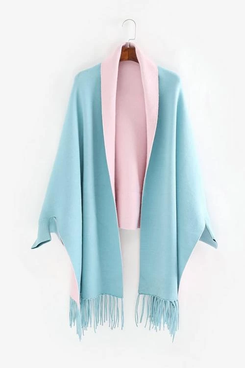 Levency New In Tassles Color Block Shawl 10 Levency New In Tassles Color Block Shawl