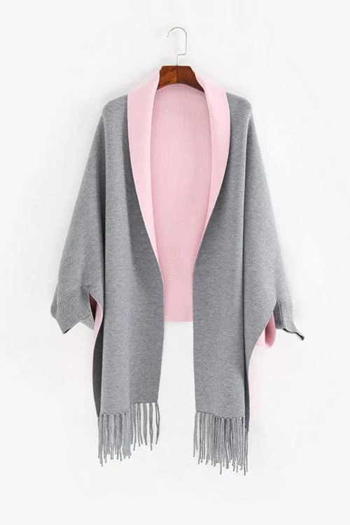 Levency New In Tassles Color Block Shawl 4 Levency New In Tassles Color Block Shawl