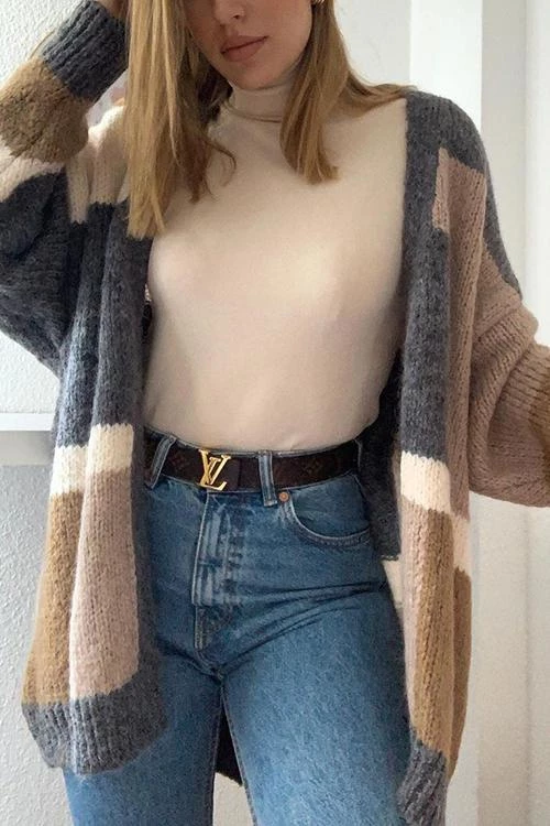 Levency Color Block Cardigan 2 Levency Color Block Cardigan