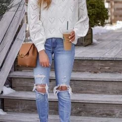 Levency New In Heart Hollow V Neck Sweater