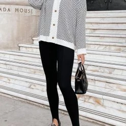 Levency Stripe Button Cardigan