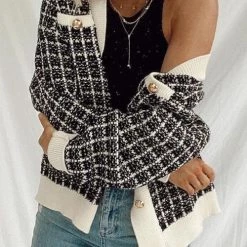 Levency Button Pockets O Neck Cardigan New In