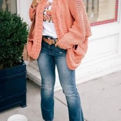 Levency New In Knit Pockets Bat Cardigan