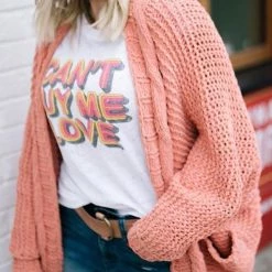 Levency New In Knit Pockets Bat Cardigan