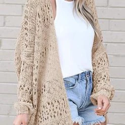 Levency New In Crochet Knit Loose Cardigan