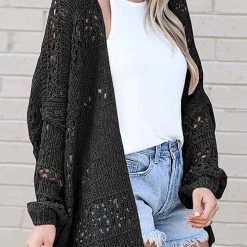 Levency New In Crochet Knit Loose Cardigan