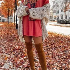 Levency New In Crochet Knit Loose Cardigan