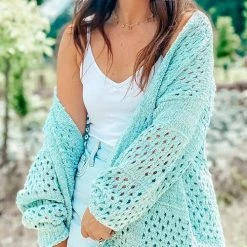 Levency New In Crochet Knit Loose Cardigan