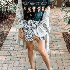 Levency New In Crochet Knit Loose Cardigan