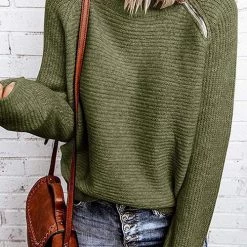 Levency Zipper High Collar Sweater New In