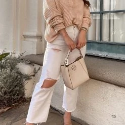 Levency Lapel V Neck Sweater New In