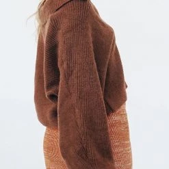 Levency Lapel V Neck Sweater New In