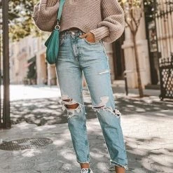 Levency Lapel V Neck Sweater New In