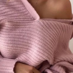 Levency Lapel V Neck Sweater New In