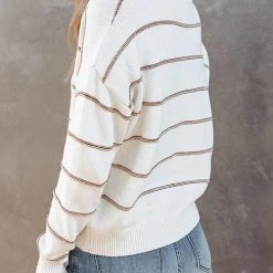 Levency Stripe O Neck Sweater