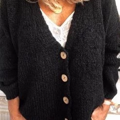 Levency New In V Neck Button Cardaigan