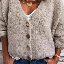 Levency New In V Neck Button Cardaigan