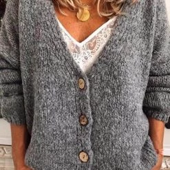 Levency New In V Neck Button Cardaigan