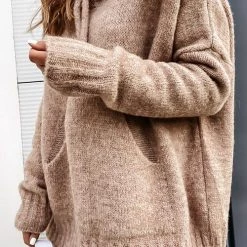 Levency New In Cowl Neck Pockets Hooded Sweater