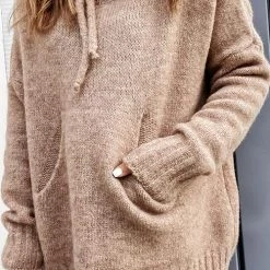 Levency New In Cowl Neck Pockets Hooded Sweater