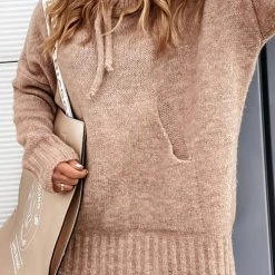 Levency New In Cowl Neck Pockets Hooded Sweater