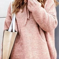 Levency New In Cowl Neck Pockets Hooded Sweater