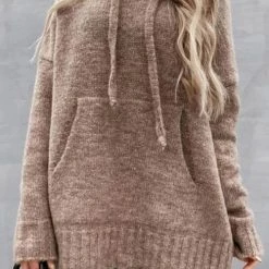 Levency New In Cowl Neck Pockets Hooded Sweater