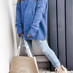 Levency New In Cowl Neck Pockets Hooded Sweater