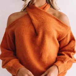 Levency New In Multi Strap Cold Shoulder Sweater